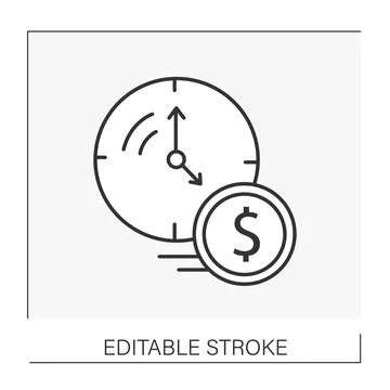 Clock line icon Stock Illustration