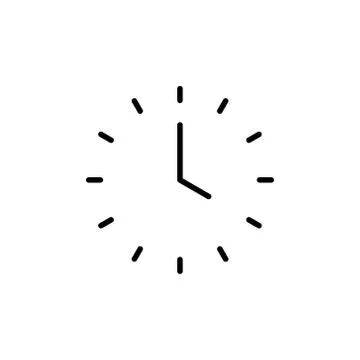 Clock line icon isolated on white background Stock Illustration