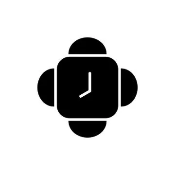 Clock line icon isolated on white background Stock Illustration