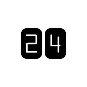 Clock line icon isolated on white background Stock Illustration