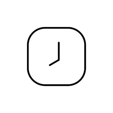 Clock line icon isolated on white background Stock Illustration