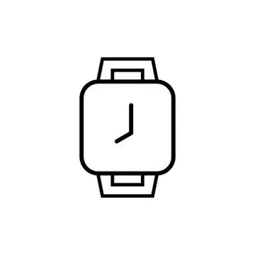 Clock line icon isolated on white background Stock Illustration