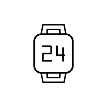 Clock line icon isolated on white background Stockillustratie