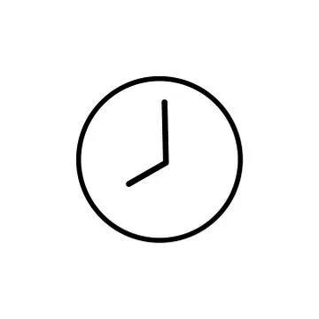 Clock line icon isolated on white background Stock Illustration