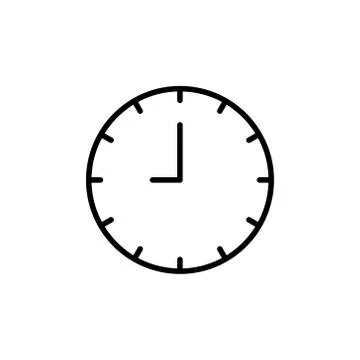 Clock line icon isolated on white background Stock Illustration