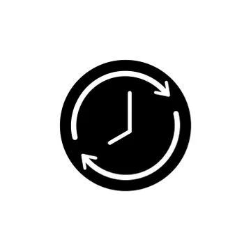Clock line icon isolated on white background Stock Illustration