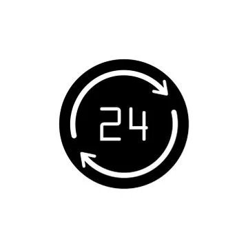 Clock line icon isolated on white background Stock Illustration
