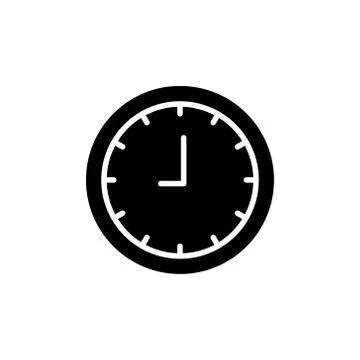 Clock line icon isolated on white background Stock Illustration