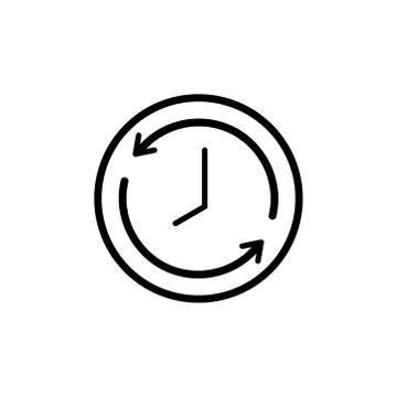 Clock line icon isolated on white background Stock Illustration