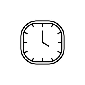 Clock line icon isolated on white background Stock Illustration