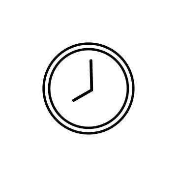 Clock line icon isolated on white background Stock-Illustration