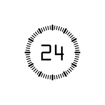 Clock line icon isolated on white background Ilustração Stock
