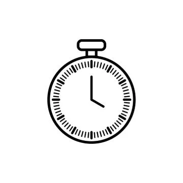 Clock line icon isolated on white background Stock Illustration