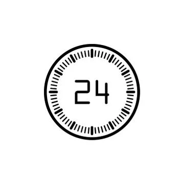 Clock line icon isolated on white background Stock Illustration