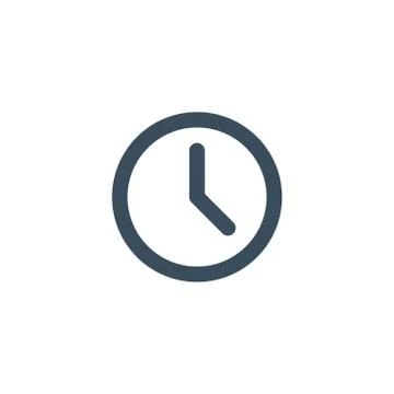 Clock line icon. Simple clock sign. Vector illustration Ilustração Stock