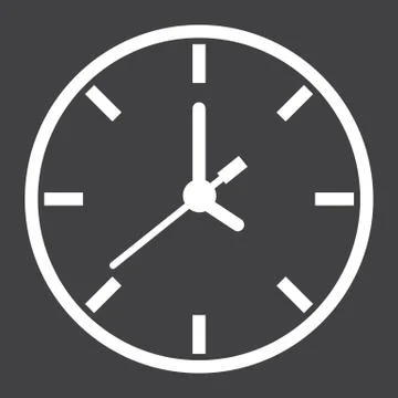 Clock line icon, time and website button Stock Illustration