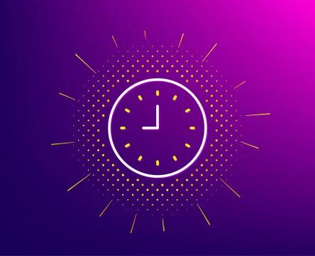 Clock line icon. Time or Watch sign. Vector Stock Illustration