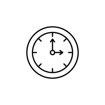 Clock line icon. vector illustration black on white background Stock Illustration