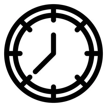 Clock line icon vector illustration isolated on white background Illustrazione stock