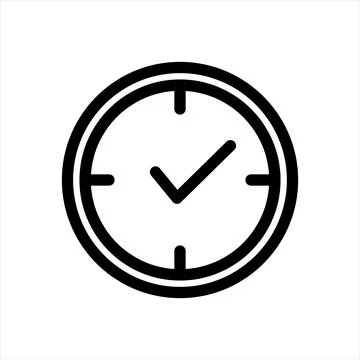 Clock line icon vector illustration isolated on white background Stock Illustration