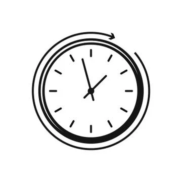 Clock line icon on white back. Concept. イラスト素材