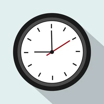 Clock logo graphic design concept. Timer icon in flat style on color backgr.. Stockillustratie