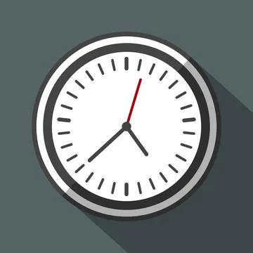 Clock logo graphic design concept. Timer icon in flat style on color backgr.. Stock Illustration