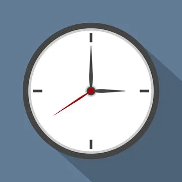 Clock logo graphic design concept. Timer icon in flat style on color backgr.. 스톡 일러스트