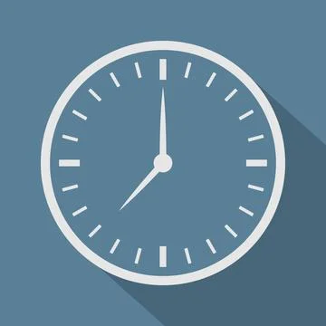 Clock logo graphic design concept. Timer icon in flat style on color backgr.. Stockillustratie