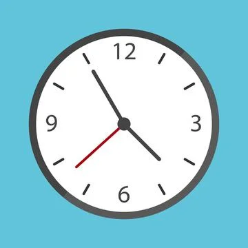 Clock logo graphic design concept. Timer icon in flat style on color backgr.. Stock Illustration