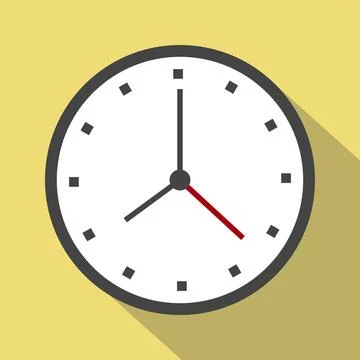 Clock logo graphic design concept. Timer icon in flat style on color backgr.. 스톡 일러스트