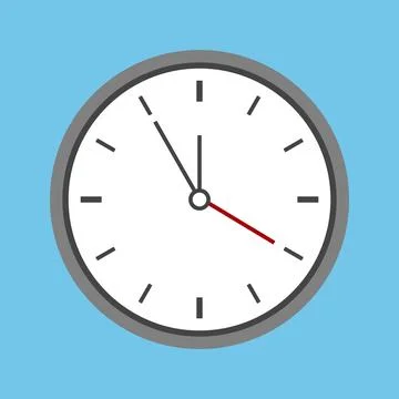 Clock logo graphic design concept. Timer icon in flat style on color backgr.. Illustrazione stock