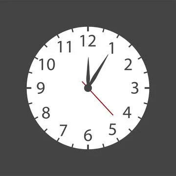 Clock logo graphic design concept. Timer icon in flat style on color backgr.. Illustrazione stock