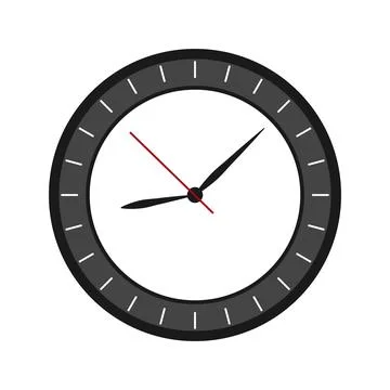 Clock logo graphic design concept. Timer icon in flat style on color backgr.. Stock Illustration