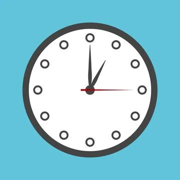 Clock logo graphic design concept. Timer icon in flat style on color backgr.. 스톡 일러스트