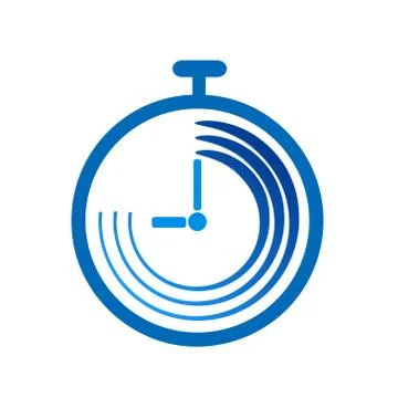 Clock logo icon flat design, stock vector illustration Stock-Illustration