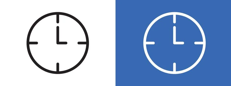 Clock logo sign set vector outline Illustrazione stock
