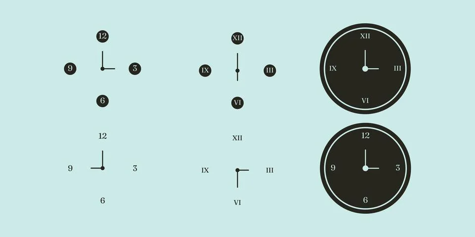 Clock logo vector icon illustration minimalist design Stock Illustration