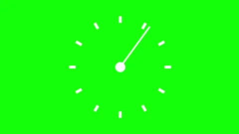 Clock longest hand with seconds only greenbox isolated Stock Footage 336700826