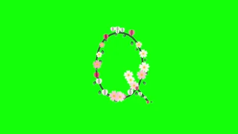 Clock Looping with Flowers on Chroma Key for Compositing Video stock 337996418