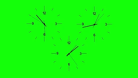 Clock Looping with Shown Transparent Background Animation Stock Footage 340462330