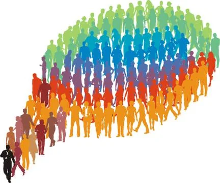 Clock made of crayons in perspective Stock Illustration