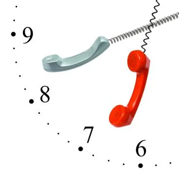 Clock made of phones Stock Illustration