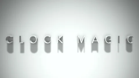 Clock magic 3D title animation with shadows on a white background Video stock 297381201