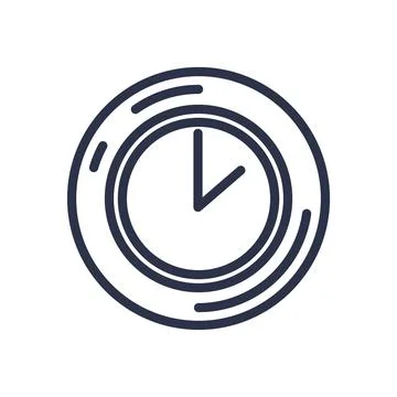Clock for measuring time monochrome icon vector 库存插图