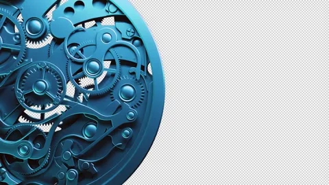 Clock mechanism 3d Video stock 245499215