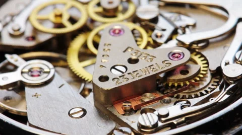 Clock Mechanism chronometer Rotation 2 Video stock 58819245