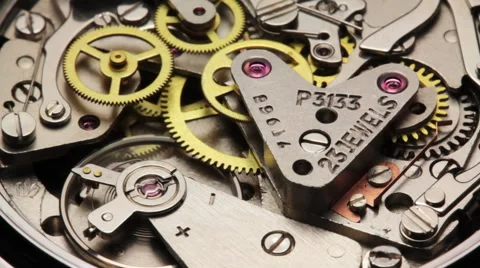Clock Mechanism chronometer Rotation Stock Footage 58819220