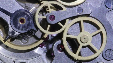 Clock mechanism close-up Stock-Footage 67806208