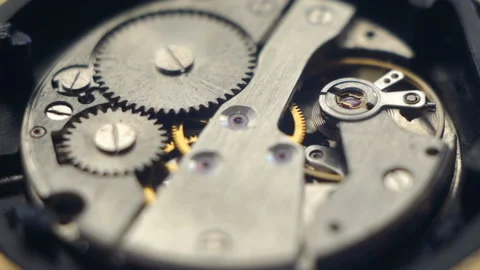 Clock Mechanism Stock Footage 86844301